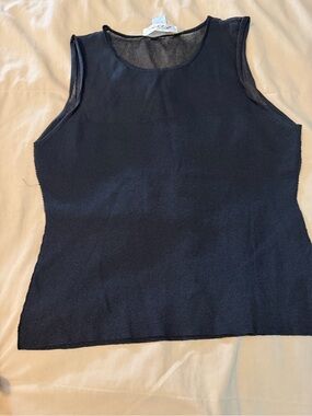 Sleeveless Black Knit Tank Top - Women's